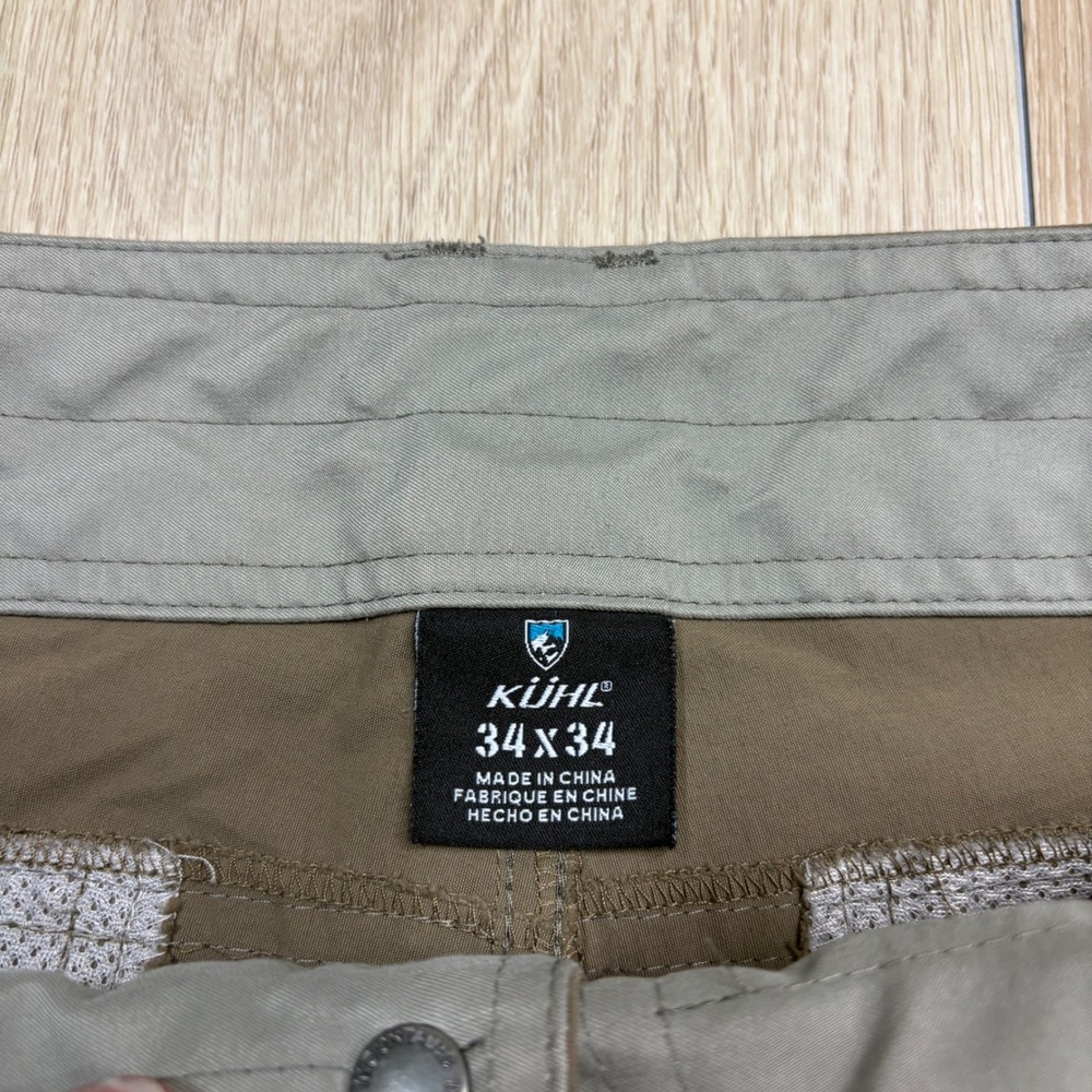 Kuhl Deceptr Men 34x34 Khaki Brown Technical Hiking Utility Travel Stretch Pants - Picture 4 of 13